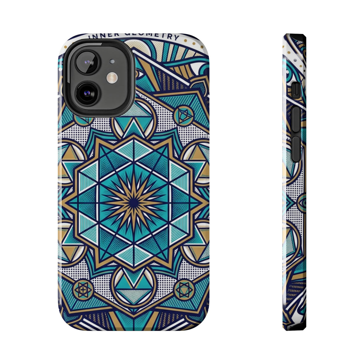 Tough Phone Case — Blue Geometric Mandala Protective Phone Cover