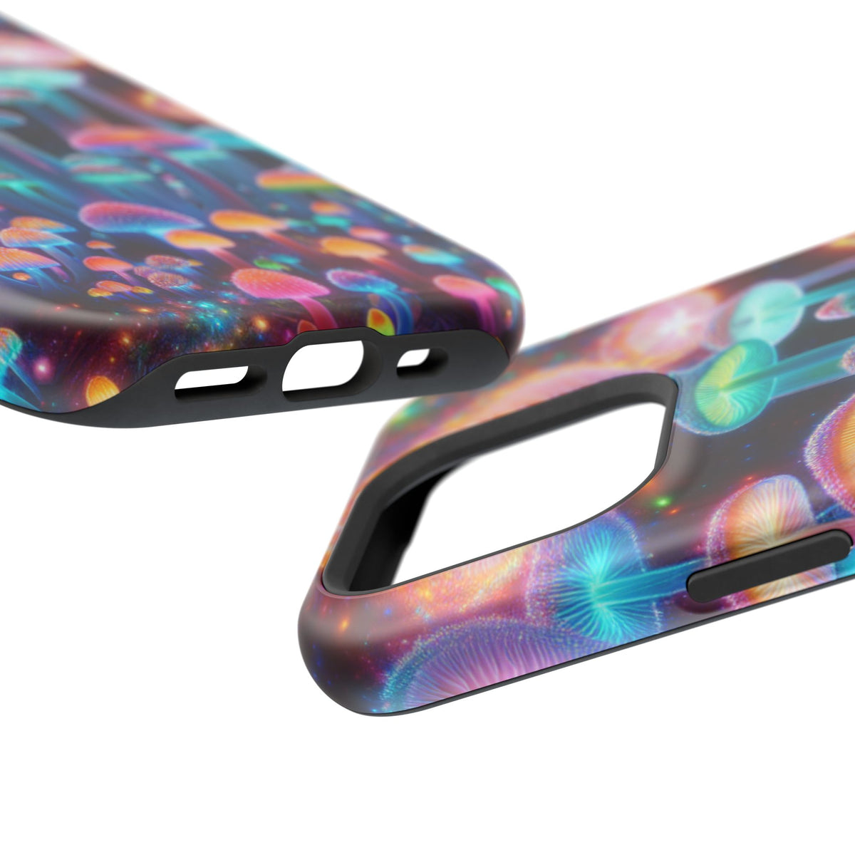 Psychedelic Neon Mushroom Phone Case — Protective Cosmic Art iPhone Cover