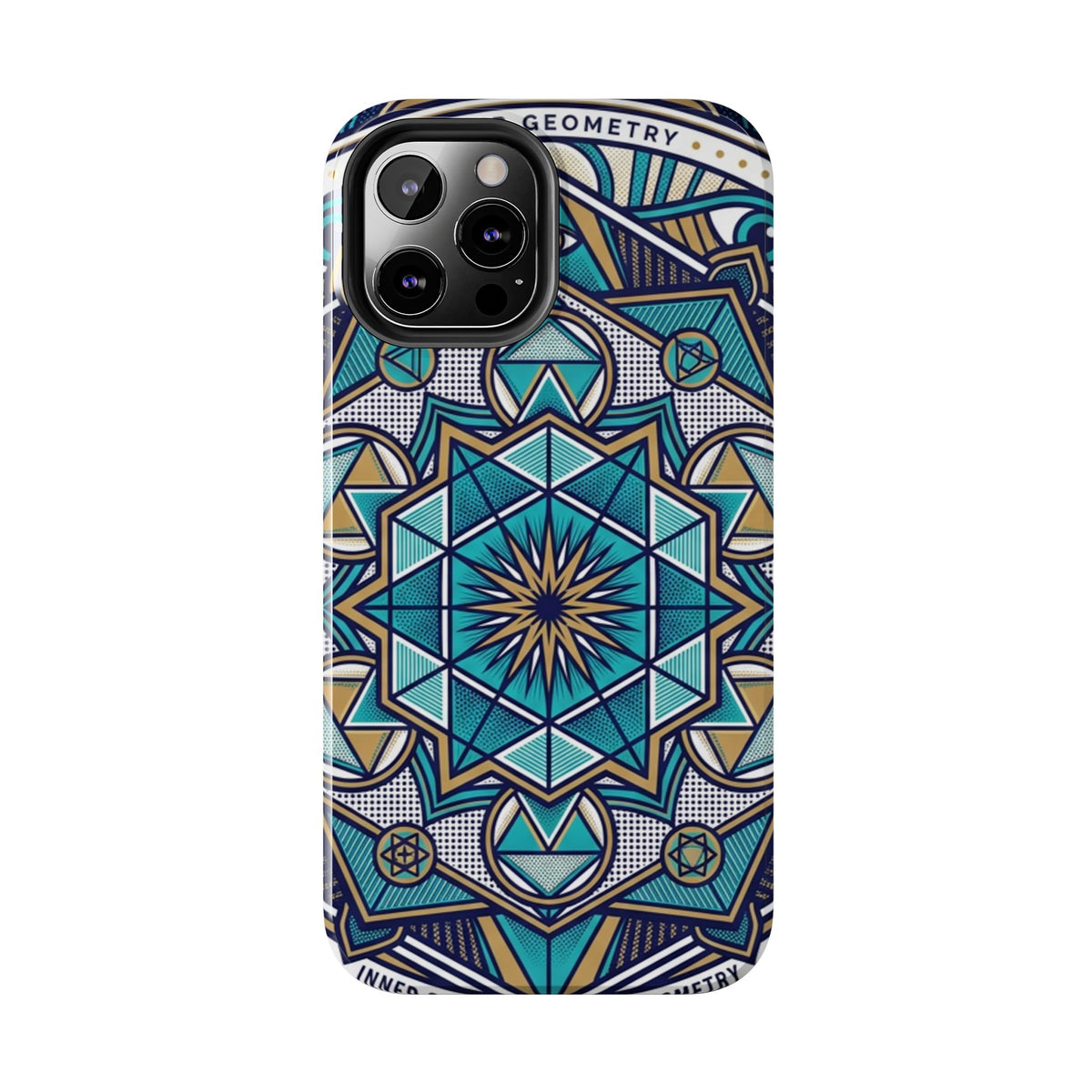 Tough Phone Case — Blue Geometric Mandala Protective Phone Cover