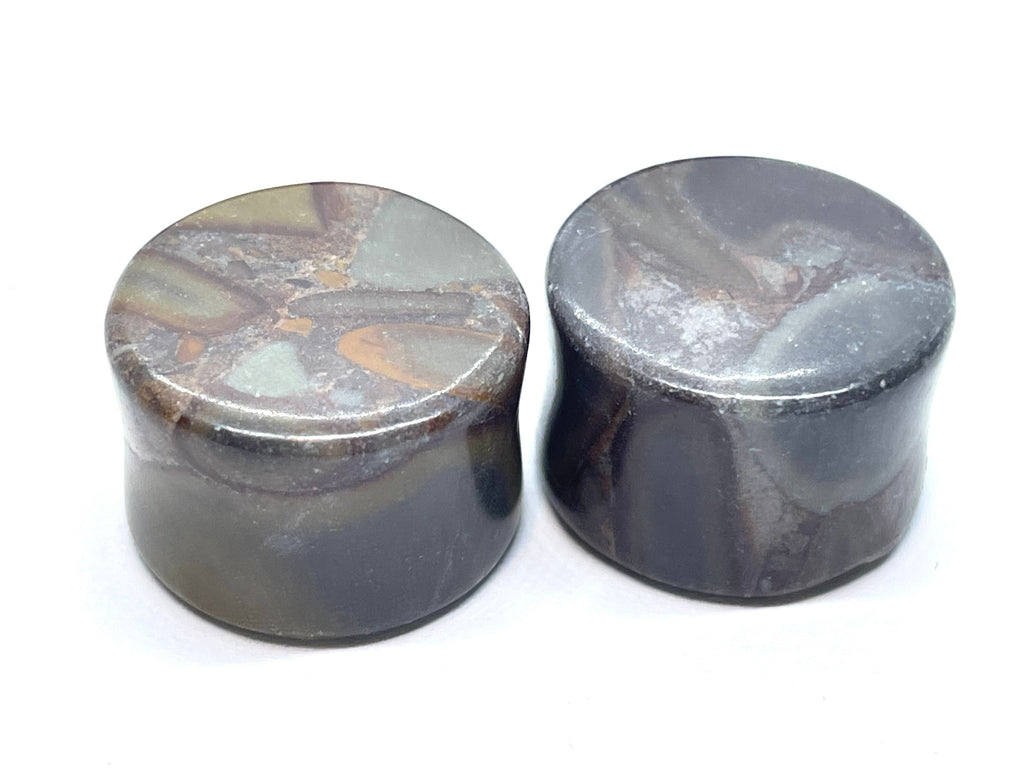 OOAK Black Jasper Stone Plugs – 3/4" (19mm)