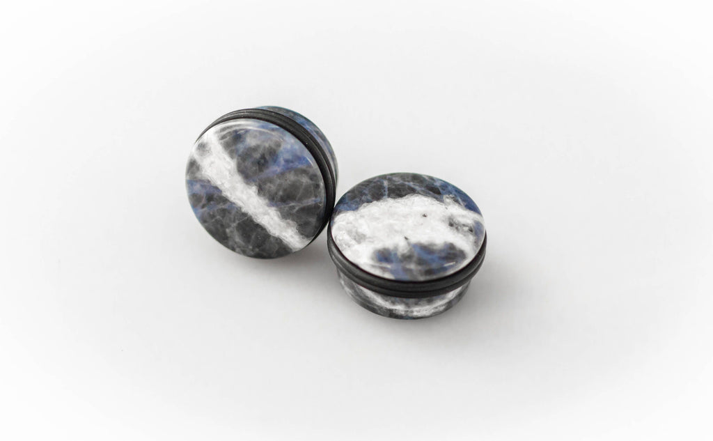 Blue Sodalite Single Flared Plugs – Stone Ear Gauges