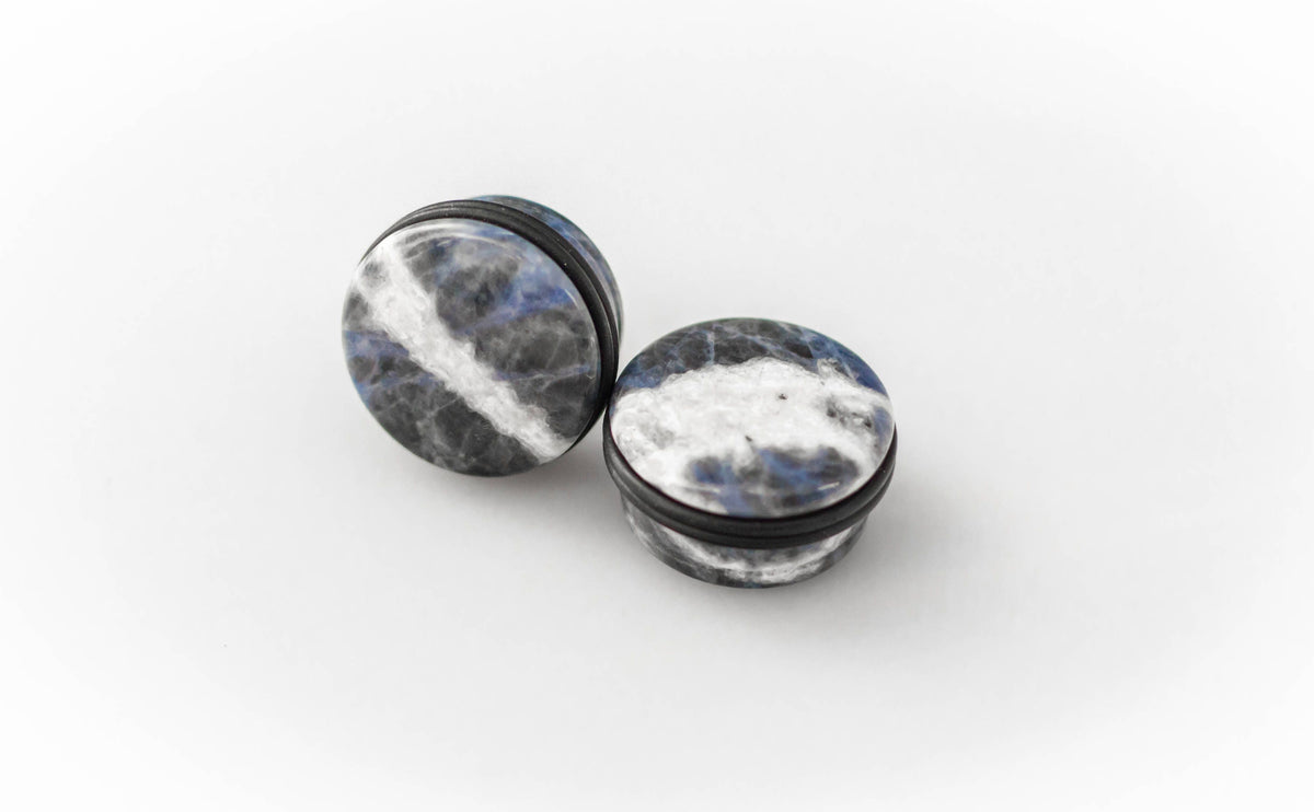 Blue Sodalite Single Flared Plugs – Stone Ear Gauges