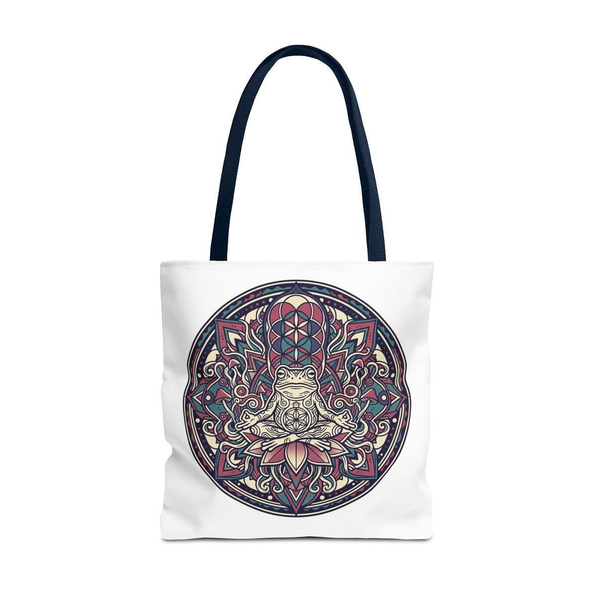 Meditating Cat Mandala Tote Bag — Boho Yoga, Spiritual Gift