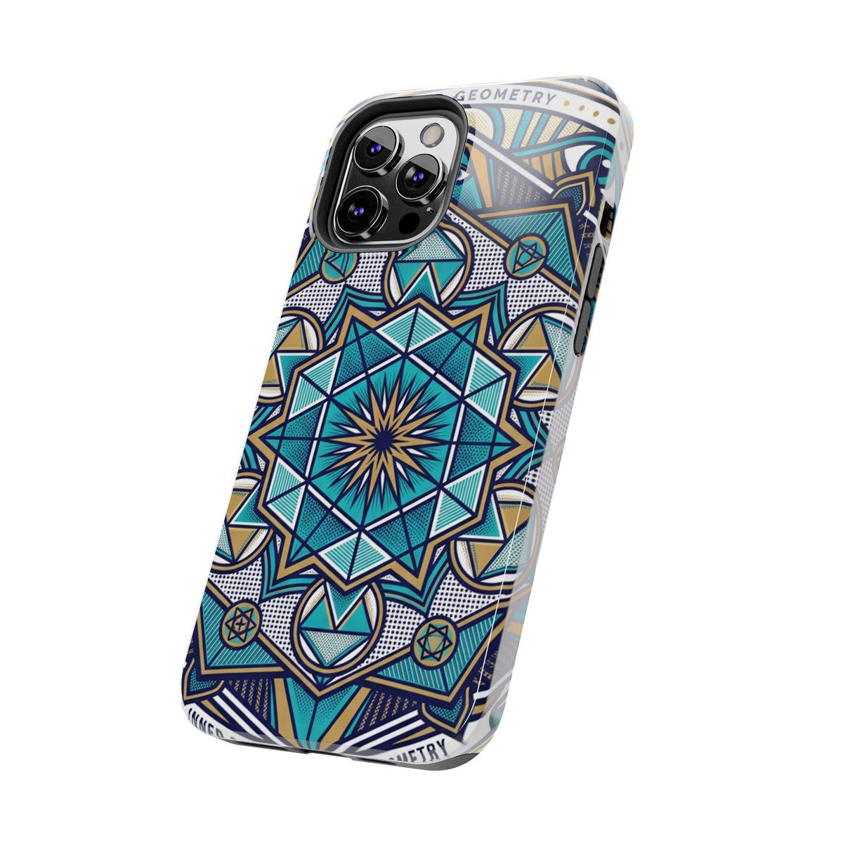 Tough Phone Case — Blue Geometric Mandala Protective Phone Cover