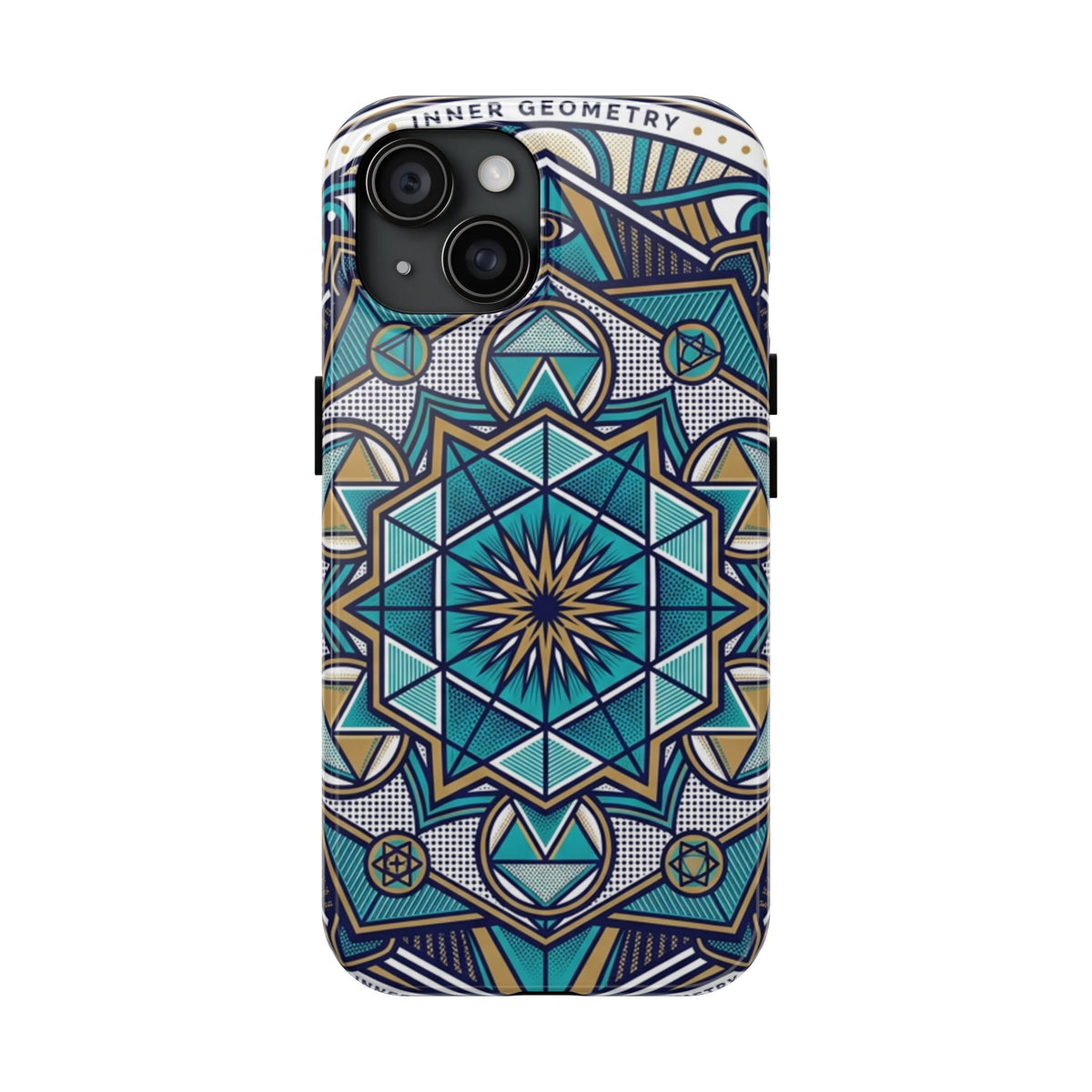 Tough Phone Case — Blue Geometric Mandala Protective Phone Cover