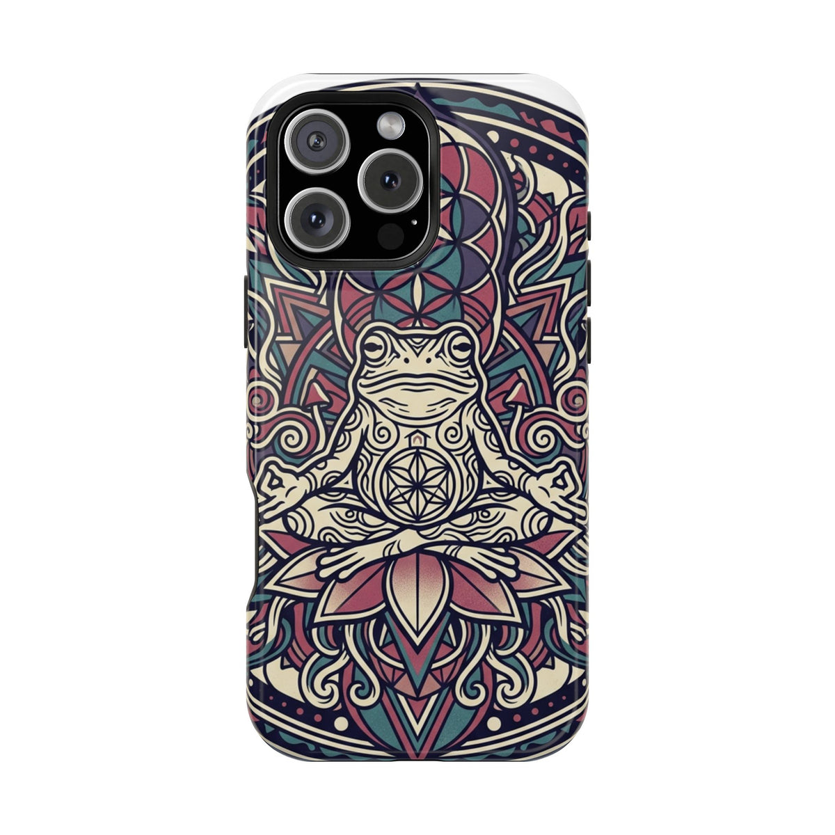 Meditative Frog Mandala Phone Case — Impact‑Resistant Protective Cover