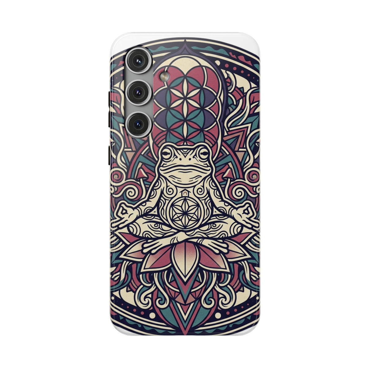 Meditative Frog Mandala Phone Case — Impact‑Resistant Protective Cover