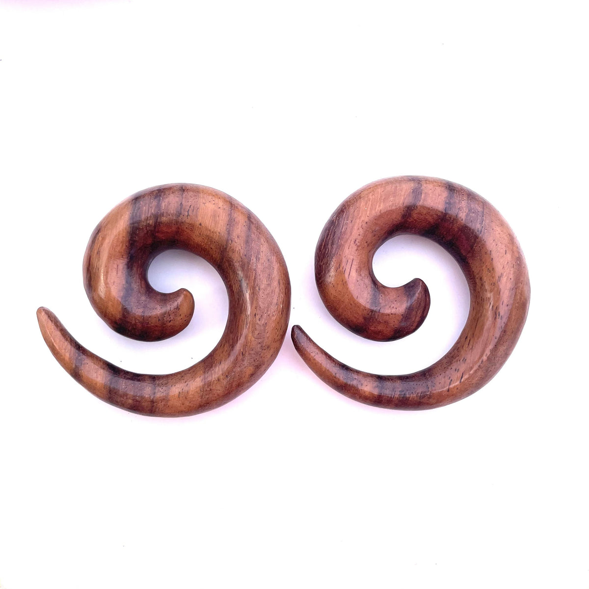 Sono Wood Spiral Earrings – Organic Wood Ear Gauges