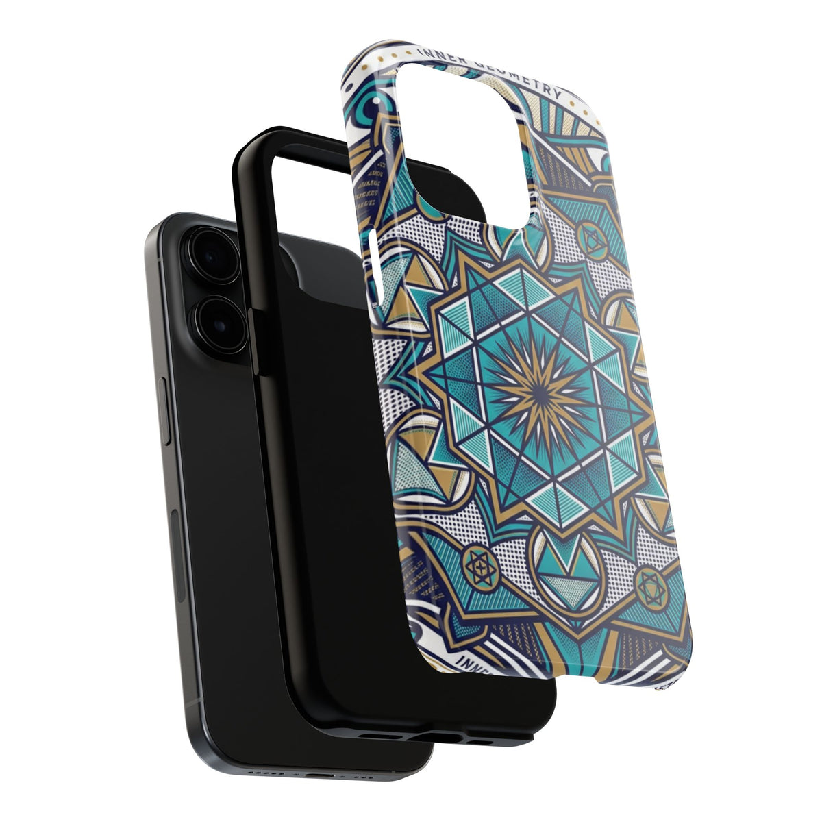 Tough Phone Case — Blue Geometric Mandala Protective Phone Cover