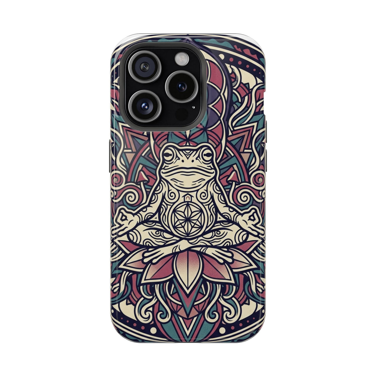 Meditative Frog Mandala Phone Case — Impact‑Resistant Protective Cover