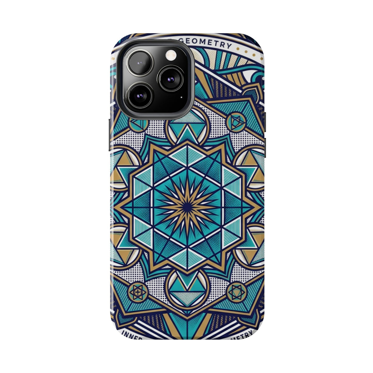 Tough Phone Case — Blue Geometric Mandala Protective Phone Cover