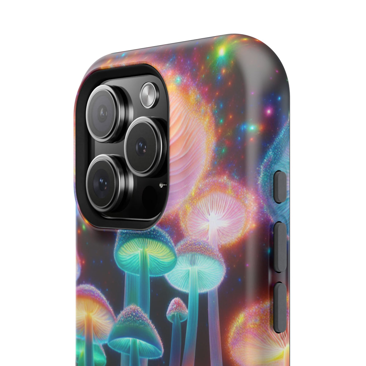 Psychedelic Neon Mushroom Phone Case — Protective Cosmic Art iPhone Cover