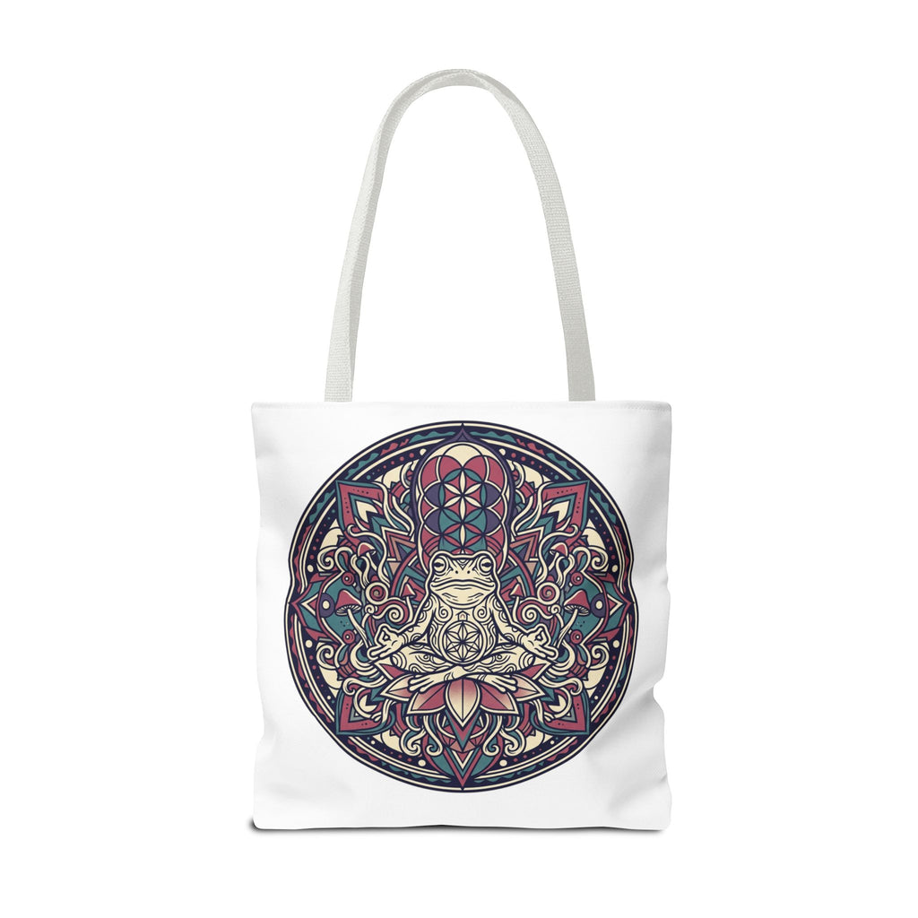 Meditating Cat Mandala Tote Bag — Boho Yoga, Spiritual Gift