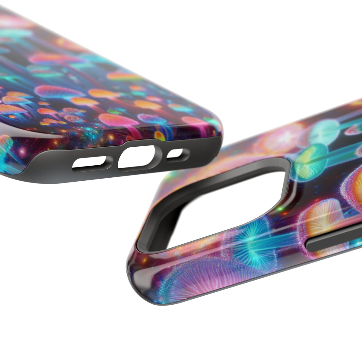 Psychedelic Neon Mushroom Phone Case — Protective Cosmic Art iPhone Cover