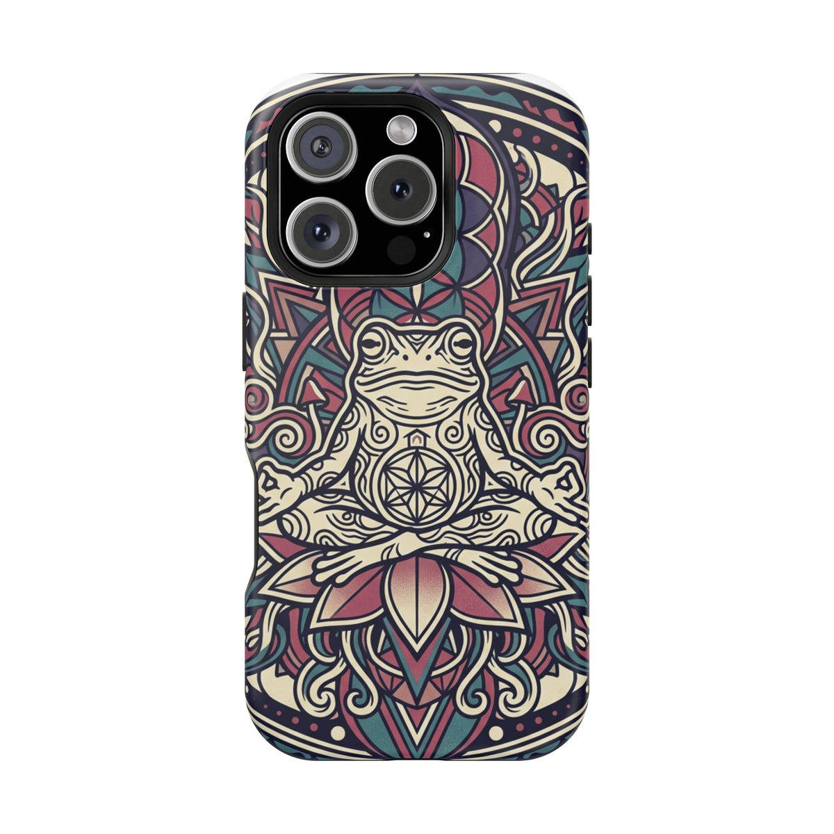 Meditative Frog Mandala Phone Case — Impact‑Resistant Protective Cover