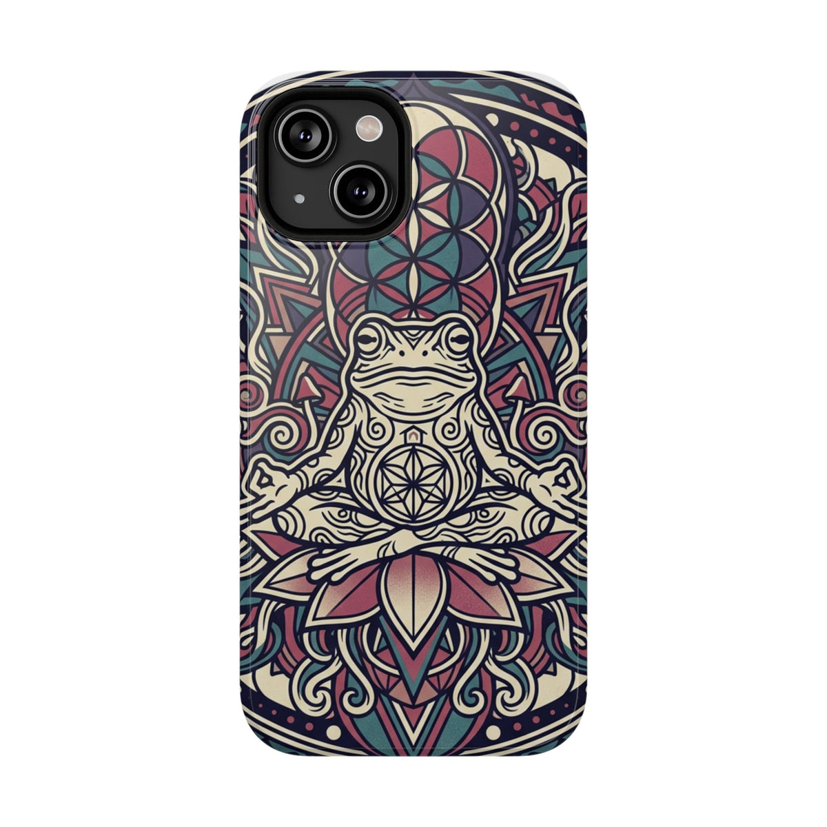 Meditative Frog Mandala Phone Case — Impact‑Resistant Protective Cover