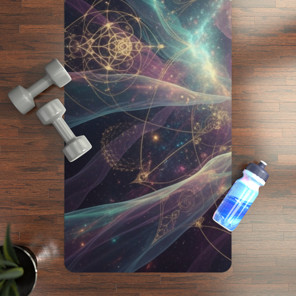 Mystic Galaxy Rubber Yoga Mat — Cosmic Mandala Non-Slip Exercise Mat