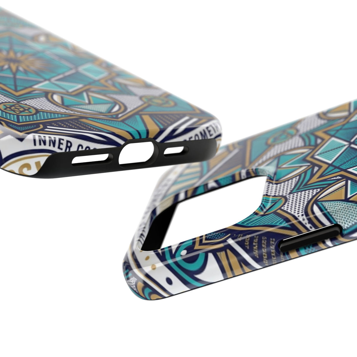 Tough Phone Case — Blue Geometric Mandala Protective Phone Cover