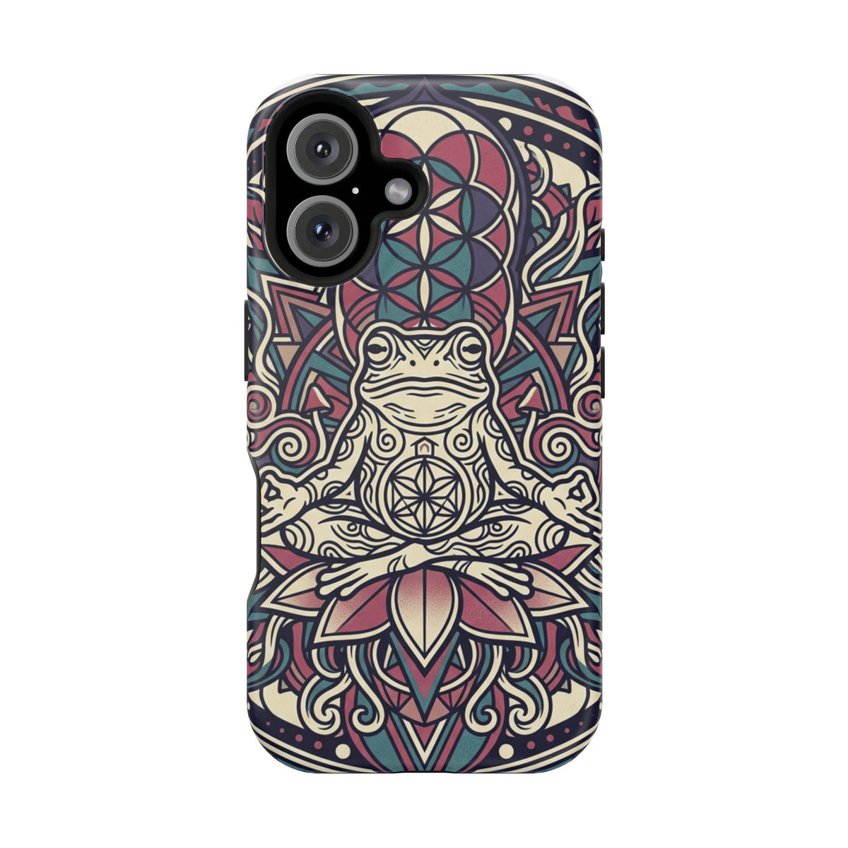 Meditative Frog Mandala Phone Case — Impact‑Resistant Protective Cover