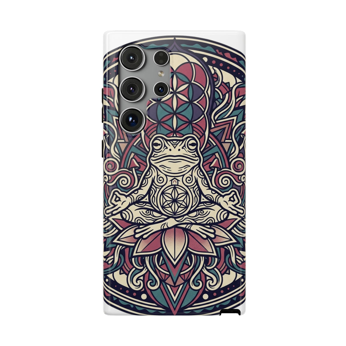 Meditative Frog Mandala Phone Case — Impact‑Resistant Protective Cover