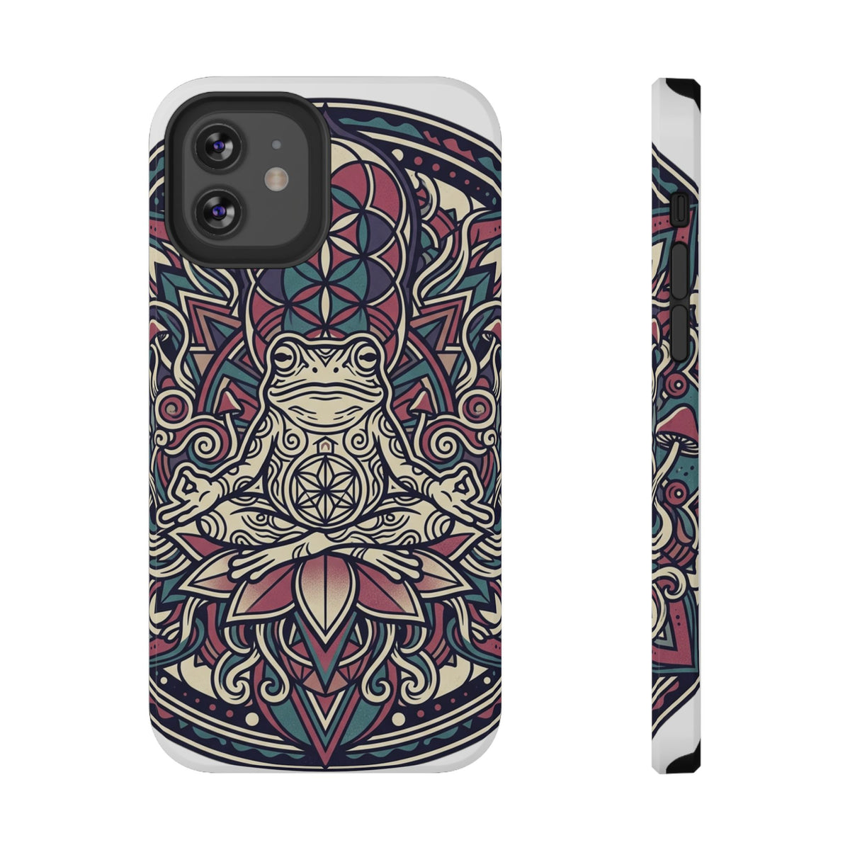 Meditative Frog Mandala Phone Case — Impact‑Resistant Protective Cover