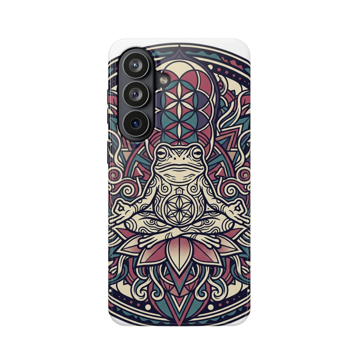 Meditative Frog Mandala Phone Case — Impact‑Resistant Protective Cover