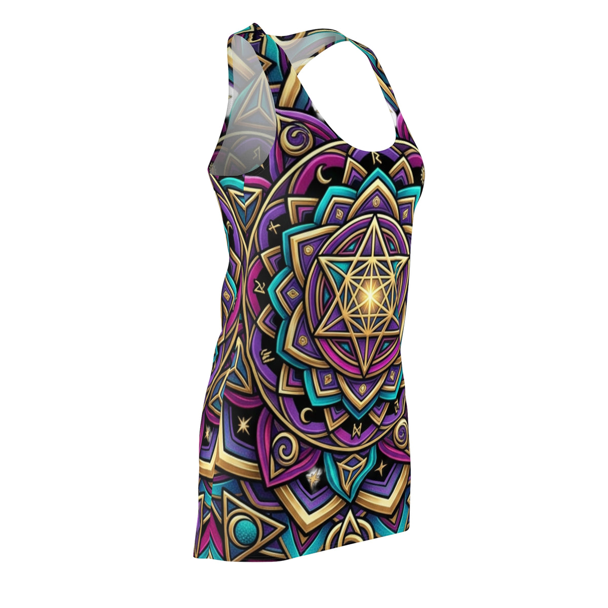 Mandala Sacred Geometry Racerback Dress — Vibrant Spiritual AOP