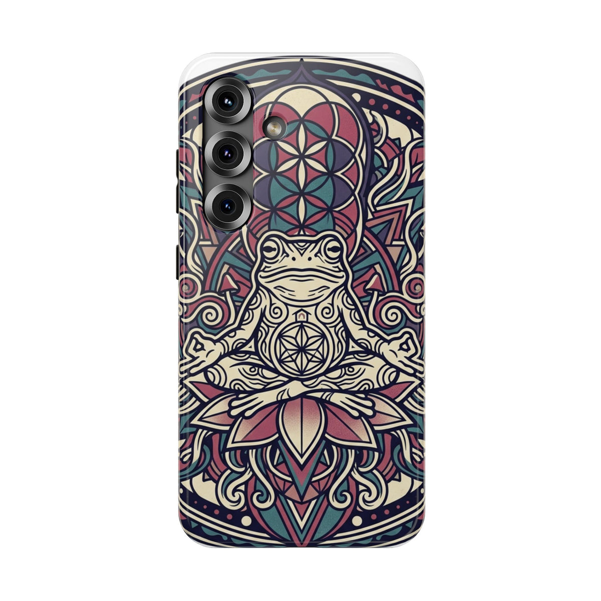 Meditative Frog Mandala Phone Case — Impact‑Resistant Protective Cover