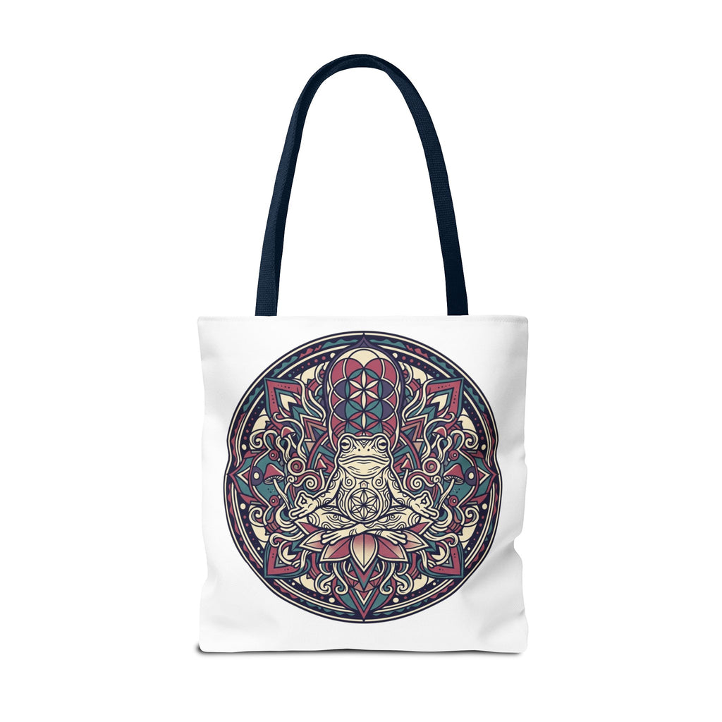 Meditating Cat Mandala Tote Bag — Boho Yoga, Spiritual Gift