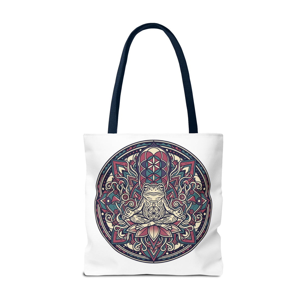 Meditating Cat Mandala Tote Bag — Boho Yoga, Spiritual Gift