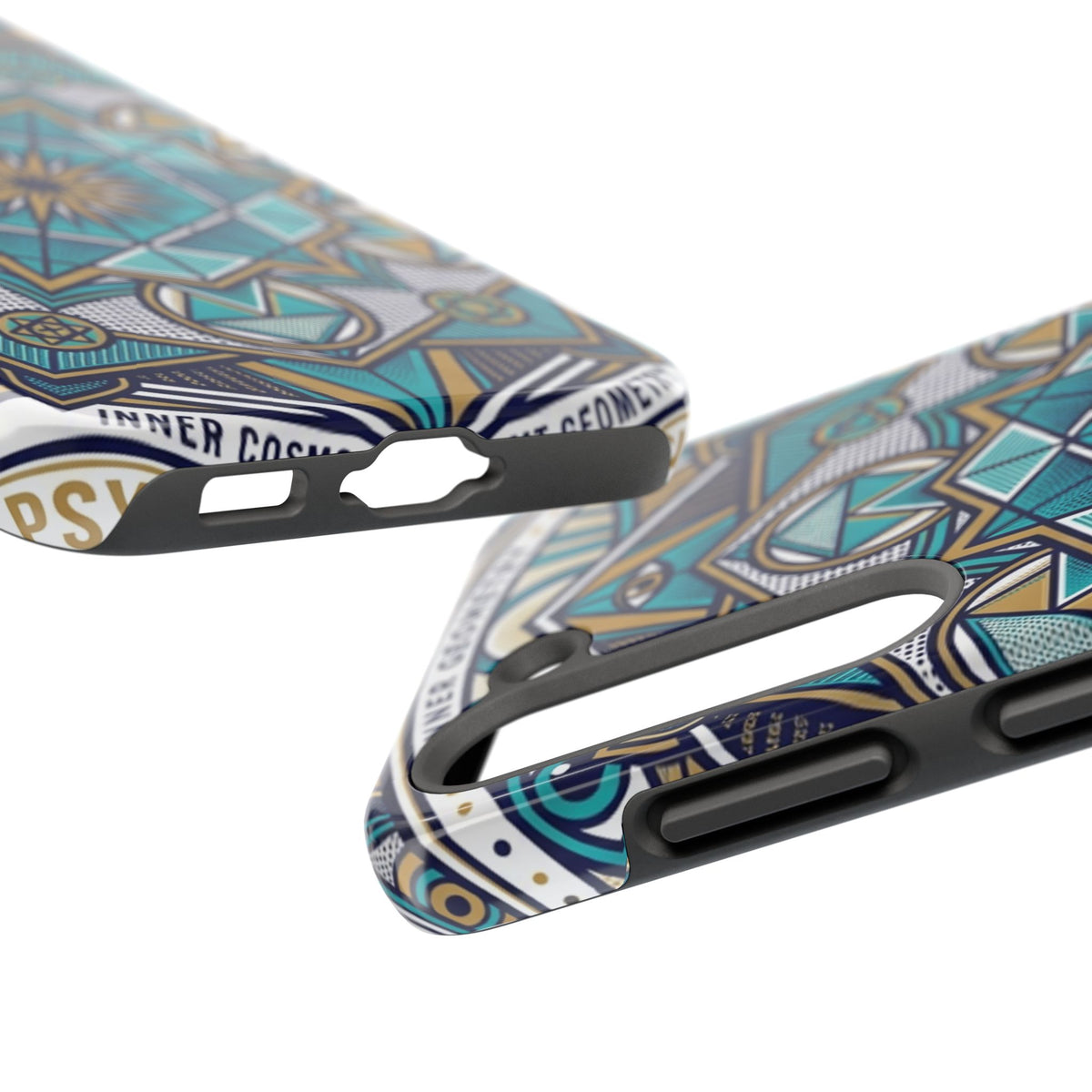 Tough Phone Case — Blue Geometric Mandala Protective Phone Cover