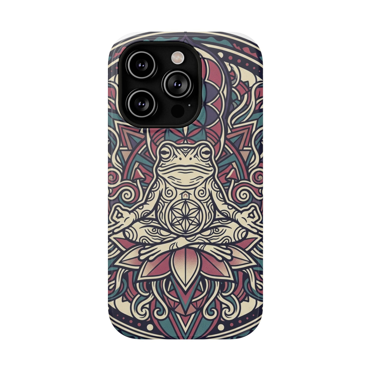 Meditative Frog Mandala Phone Case — Impact‑Resistant Protective Cover