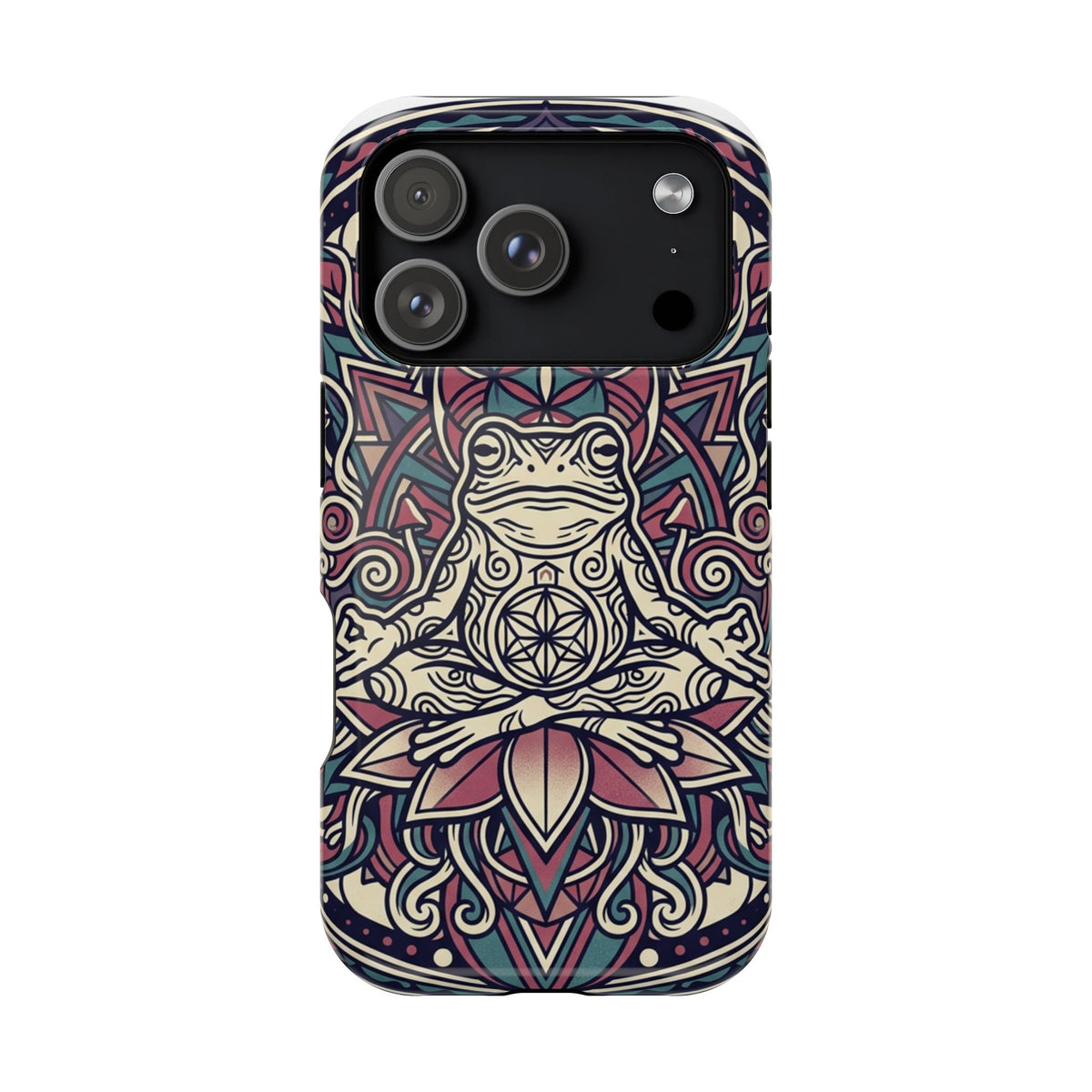 Meditative Frog Mandala Phone Case — Impact‑Resistant Protective Cover
