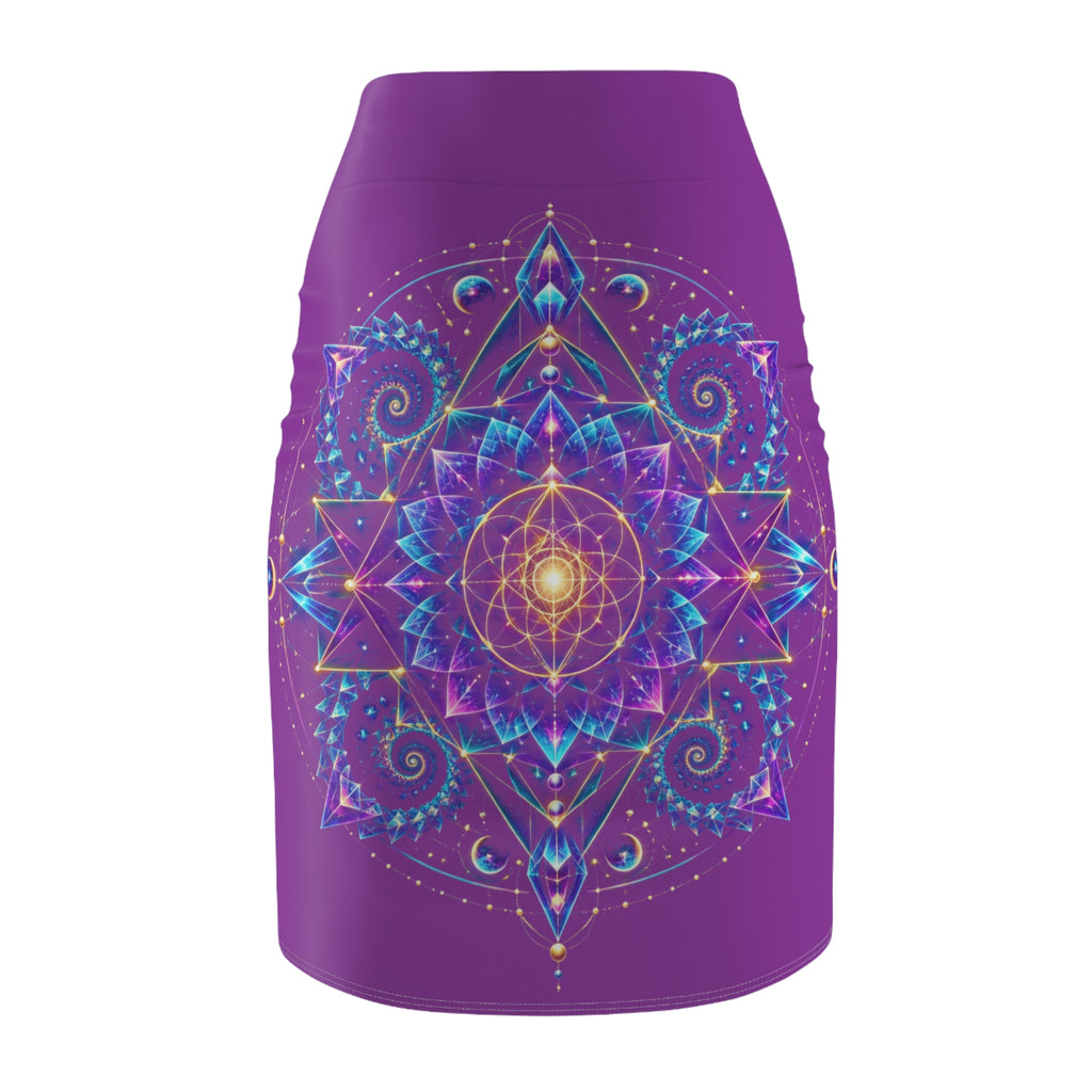 Geometric Mandala Pencil Skirt (AOP)