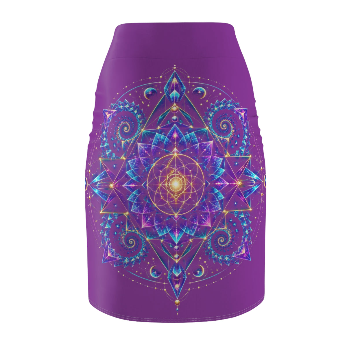 Geometric Mandala Pencil Skirt (AOP)
