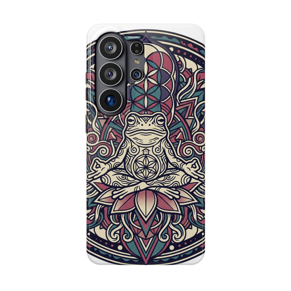 Meditative Frog Mandala Phone Case — Impact‑Resistant Protective Cover