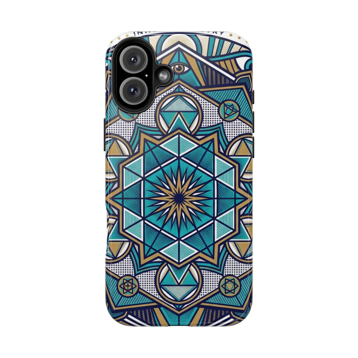 Tough Phone Case — Blue Geometric Mandala Protective Phone Cover