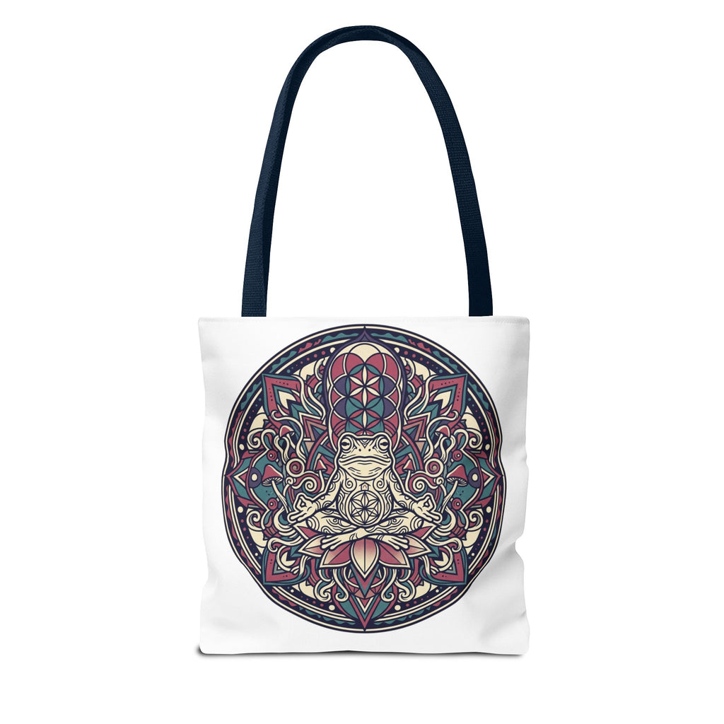 Meditating Cat Mandala Tote Bag — Boho Yoga, Spiritual Gift