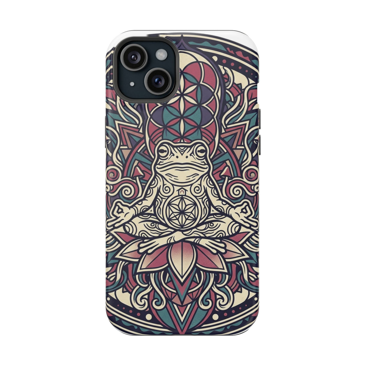 Meditative Frog Mandala Phone Case — Impact‑Resistant Protective Cover