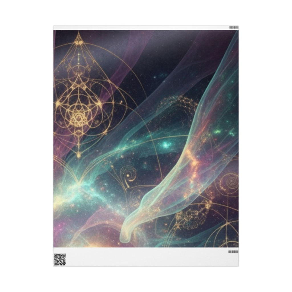 Mystic Galaxy Wrapping Paper – Cosmic Gold Mandala Gift Wrap