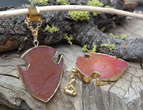 Red Agate Arrowhead Magnetic Clasp Earrings