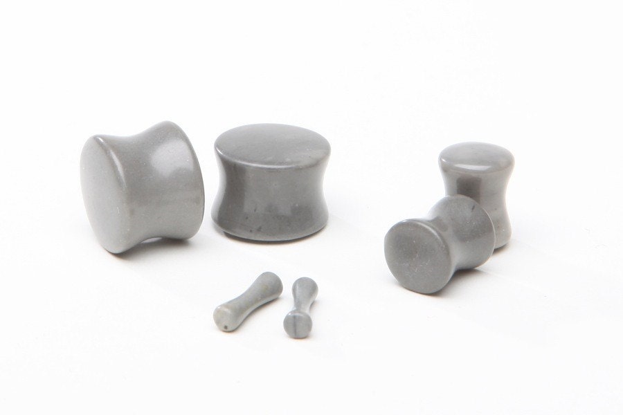 Creamy Gray Bakerite Plugs – Double Flared Gauges