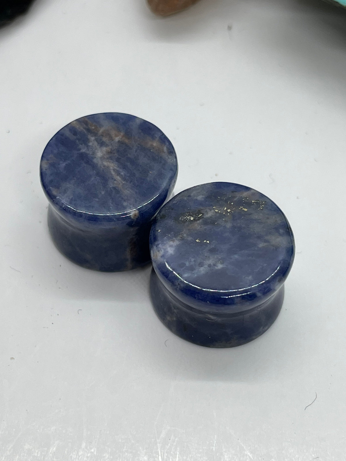 OOAK Sodalite Stone Plugs – 5/8" (16mm)