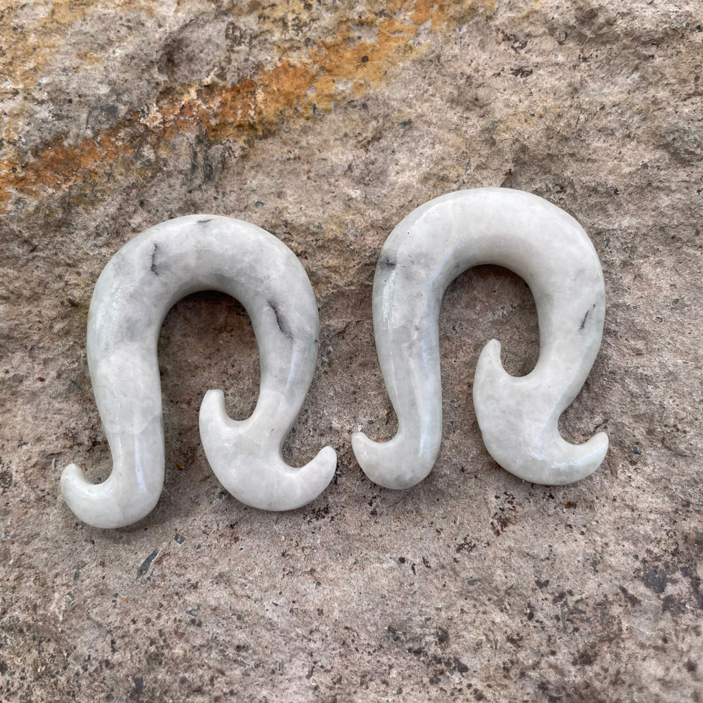 OOAK Jadeite Wave Hook Earrings – 00g (9.5mm)