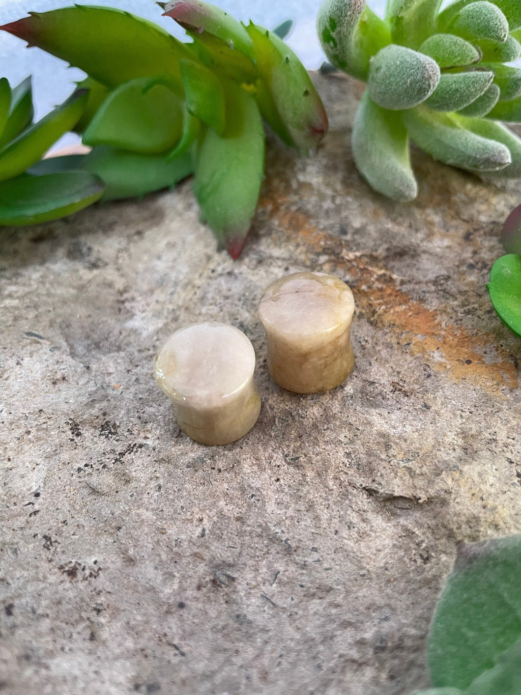 OOAK Brown Jadeite Stone Plugs – 1/2" (13mm)