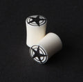 Bone Plugs with Black Bullseye Star – Double Flared