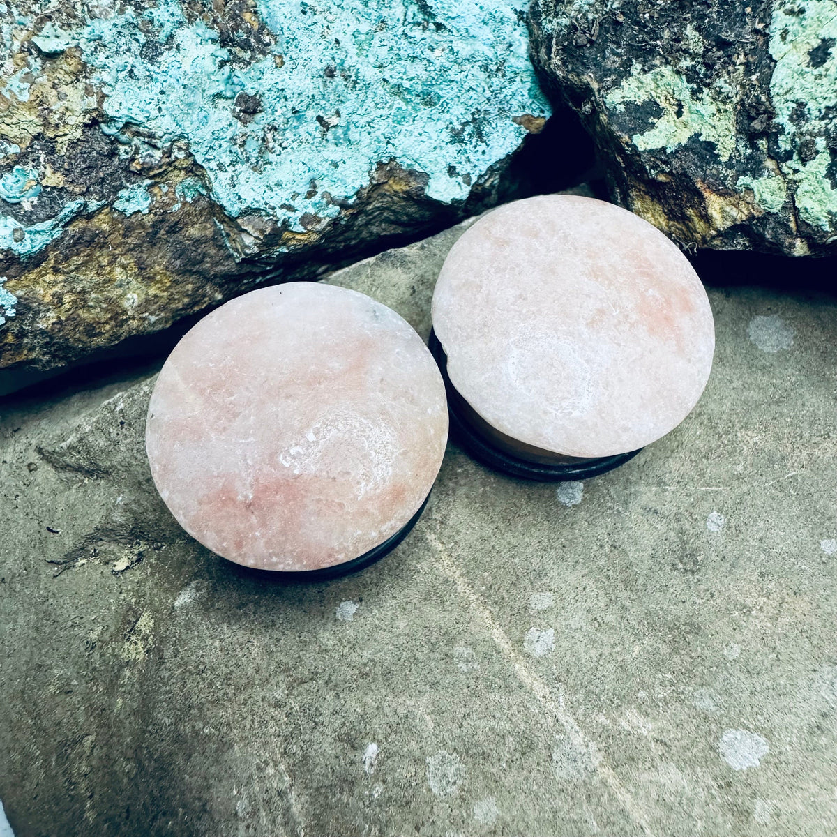 OOAK Pink Chinese Jasper Plugs – 7/8" (22mm) Single Flared