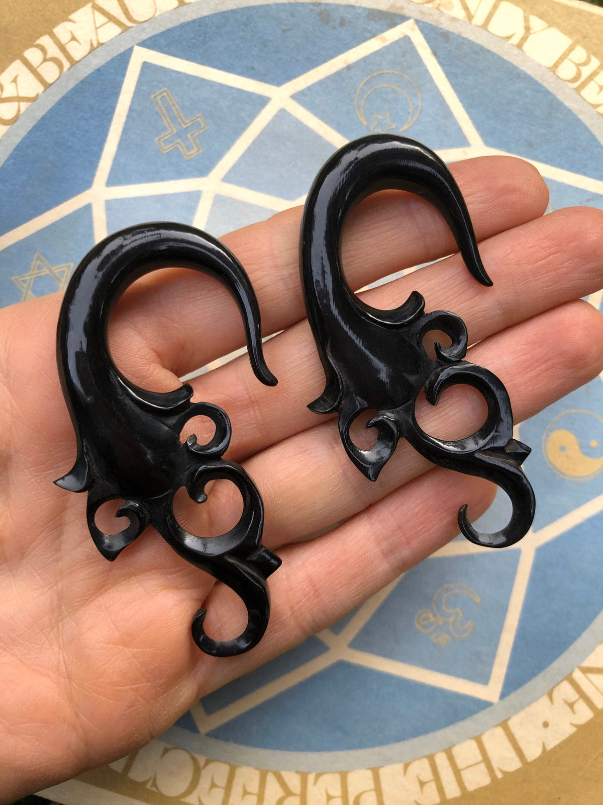 Hand-Carved Bone Wisteria Hanging Earrings