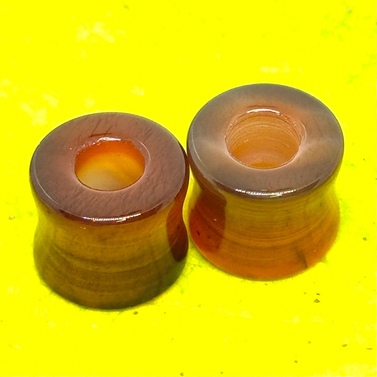 OOAK Red Agate Stone Tunnels – 1/2" (13mm)