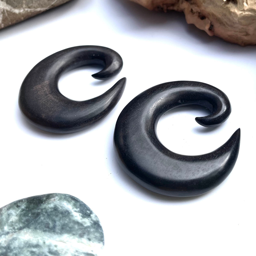 Classic Ebony Wood Thick Hoop Earrings – Limited Stock